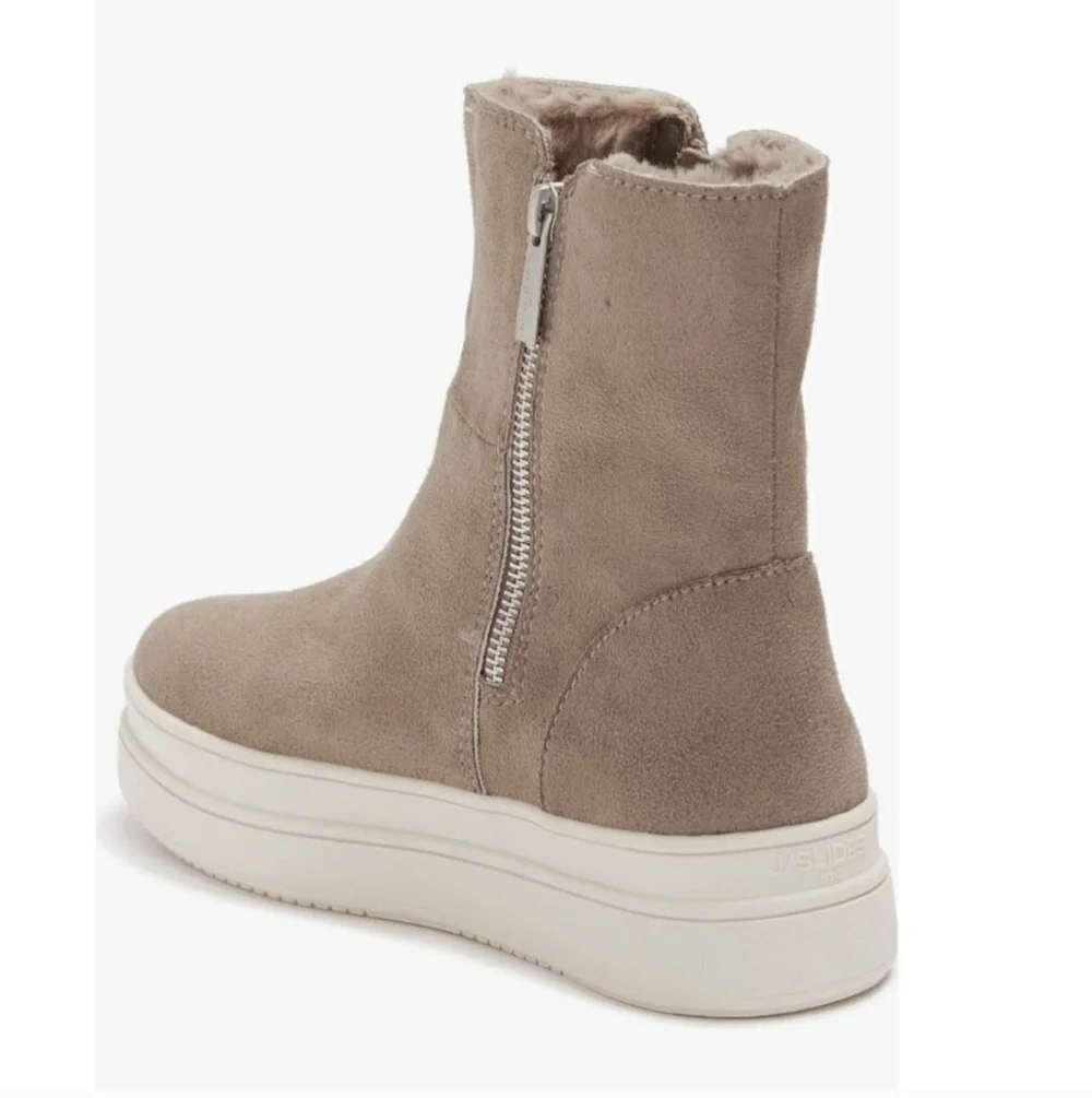 J/SLIDES Waterproof 2-Way Suede w/ Faux Fur Booties